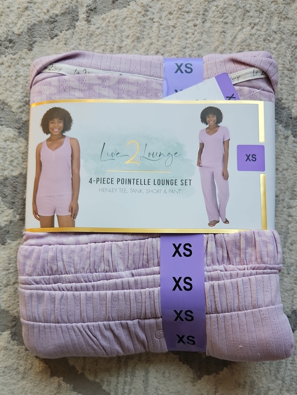 NEW! Live 2 Lounge Purple 4 Piece Lounge Set Size XS